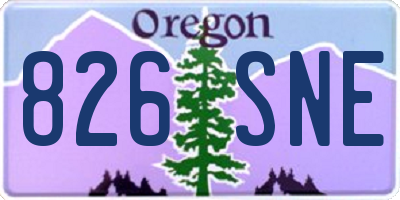 OR license plate 826SNE