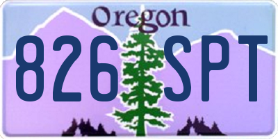 OR license plate 826SPT