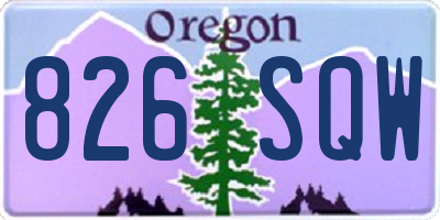 OR license plate 826SQW