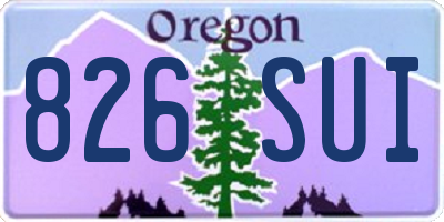 OR license plate 826SUI