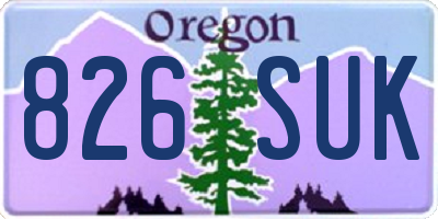 OR license plate 826SUK