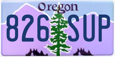 OR license plate 826SUP