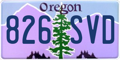 OR license plate 826SVD