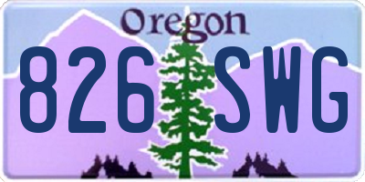 OR license plate 826SWG