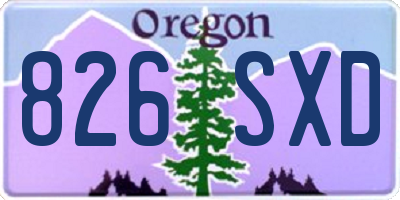 OR license plate 826SXD