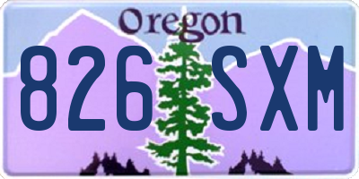 OR license plate 826SXM