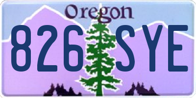 OR license plate 826SYE
