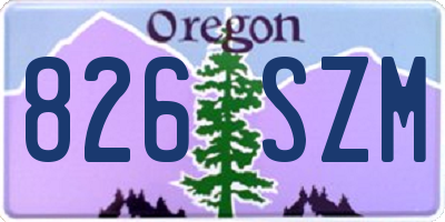 OR license plate 826SZM