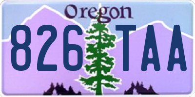 OR license plate 826TAA