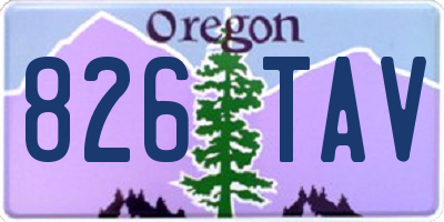 OR license plate 826TAV