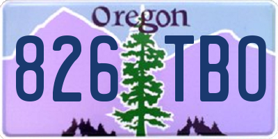 OR license plate 826TBO