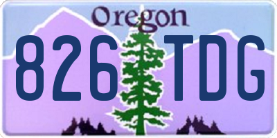 OR license plate 826TDG
