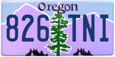 OR license plate 826TNI