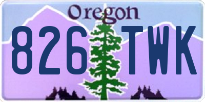 OR license plate 826TWK