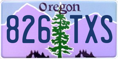 OR license plate 826TXS