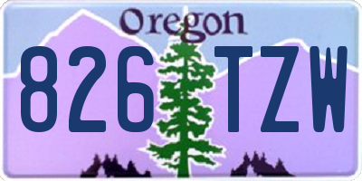 OR license plate 826TZW