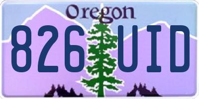 OR license plate 826UID
