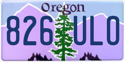 OR license plate 826ULO
