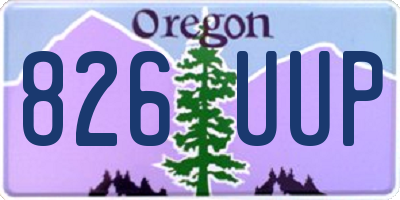 OR license plate 826UUP