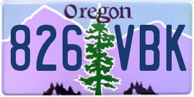 OR license plate 826VBK