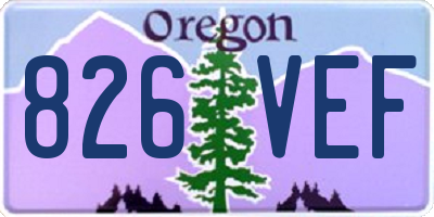 OR license plate 826VEF