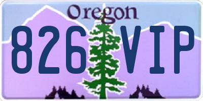 OR license plate 826VIP