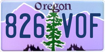 OR license plate 826VOF