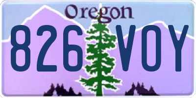 OR license plate 826VOY