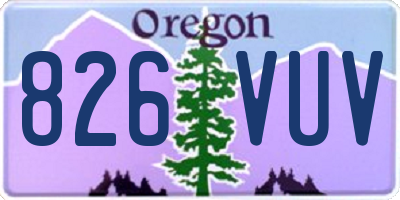 OR license plate 826VUV