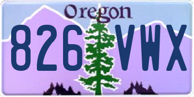 OR license plate 826VWX