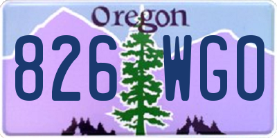 OR license plate 826WGO