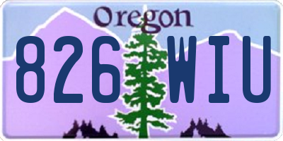 OR license plate 826WIU
