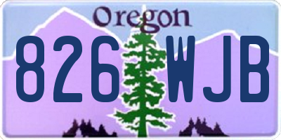 OR license plate 826WJB