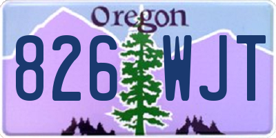 OR license plate 826WJT