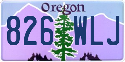 OR license plate 826WLJ