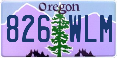 OR license plate 826WLM