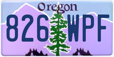 OR license plate 826WPF