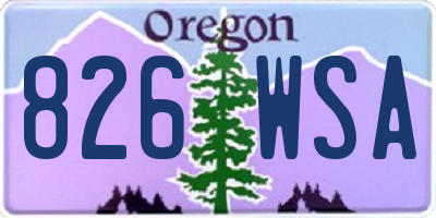 OR license plate 826WSA