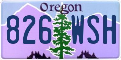 OR license plate 826WSH