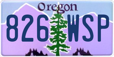 OR license plate 826WSP