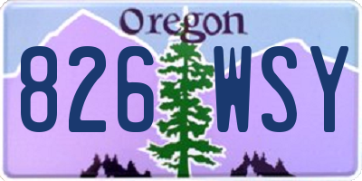 OR license plate 826WSY