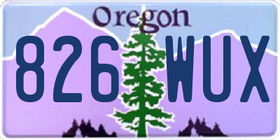 OR license plate 826WUX