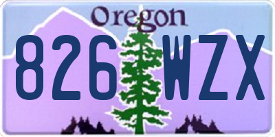 OR license plate 826WZX