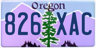 OR license plate 826XAC