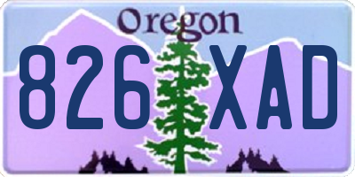 OR license plate 826XAD