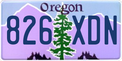 OR license plate 826XDN