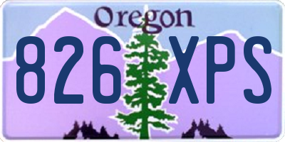 OR license plate 826XPS