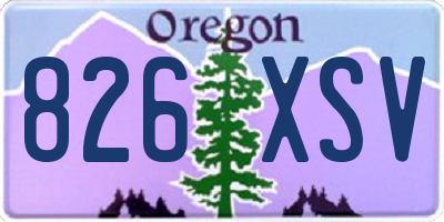 OR license plate 826XSV
