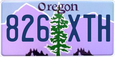 OR license plate 826XTH