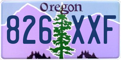 OR license plate 826XXF